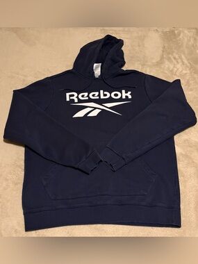 Reebok Men's Navy Logo Hoodie - Men’s L